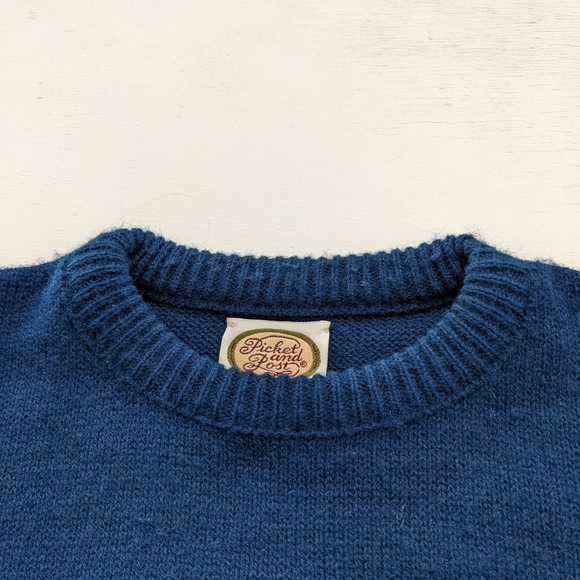 Picket and Post Sweater Women's Size Medium Blue Pullover USA Made VTG. - Picture 4 of 7